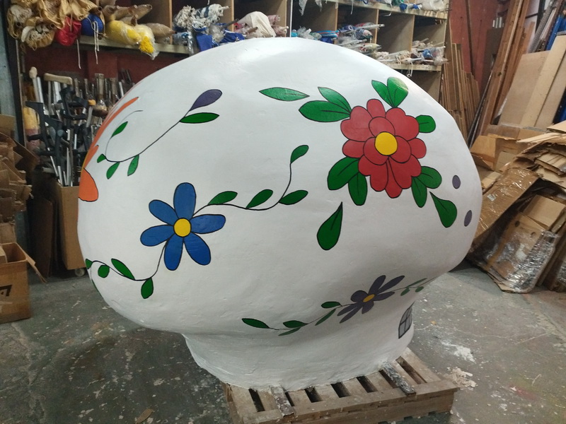 calavera calaca xxl porex reforzado yeso 180x180x180 1u